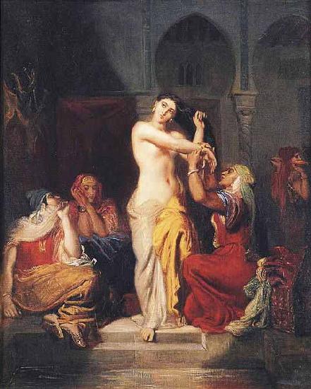 Theodore Chasseriau Dimensions and material of painting oil painting picture